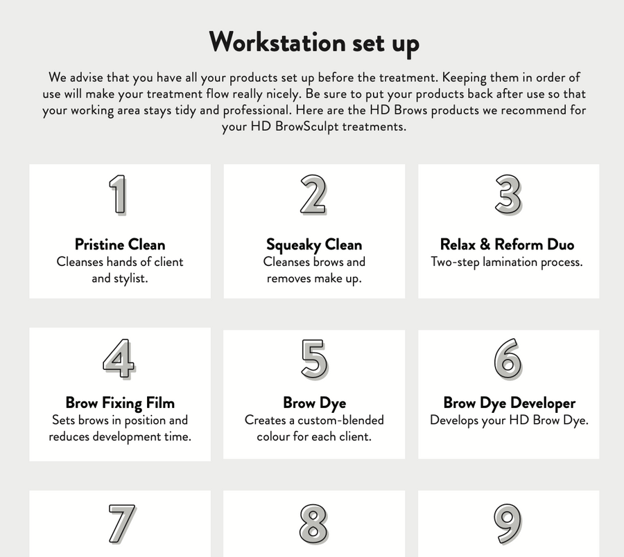BrowSculpt Workstation Set Up